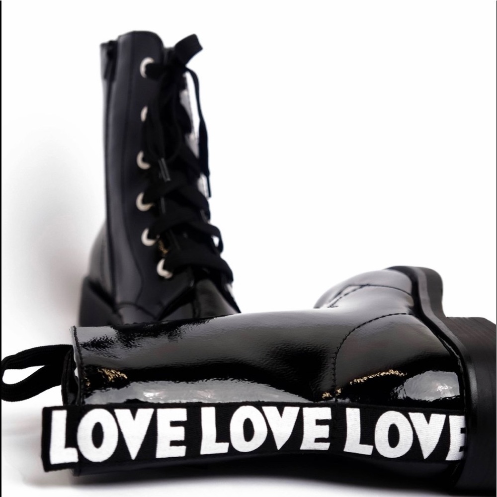 Bamboo Combat Moto Boots - Black Love